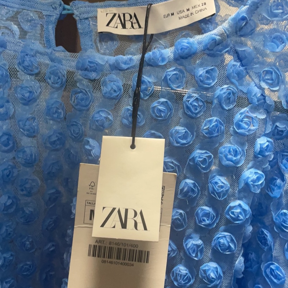 Zara Floral Shirt - Size M - Boho Chic Lightweight Top - Picture 8 of 12